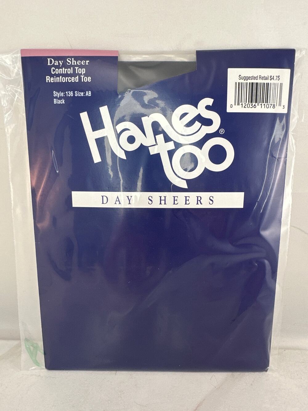 Hanes Too Pantyhose Black Day Sheer 136 Size AB - Picture 1 of 2